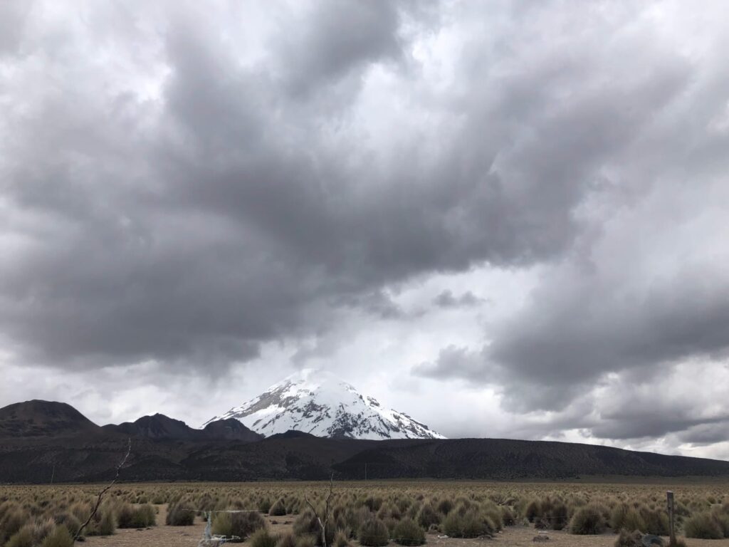 Sajama montains cloud snow