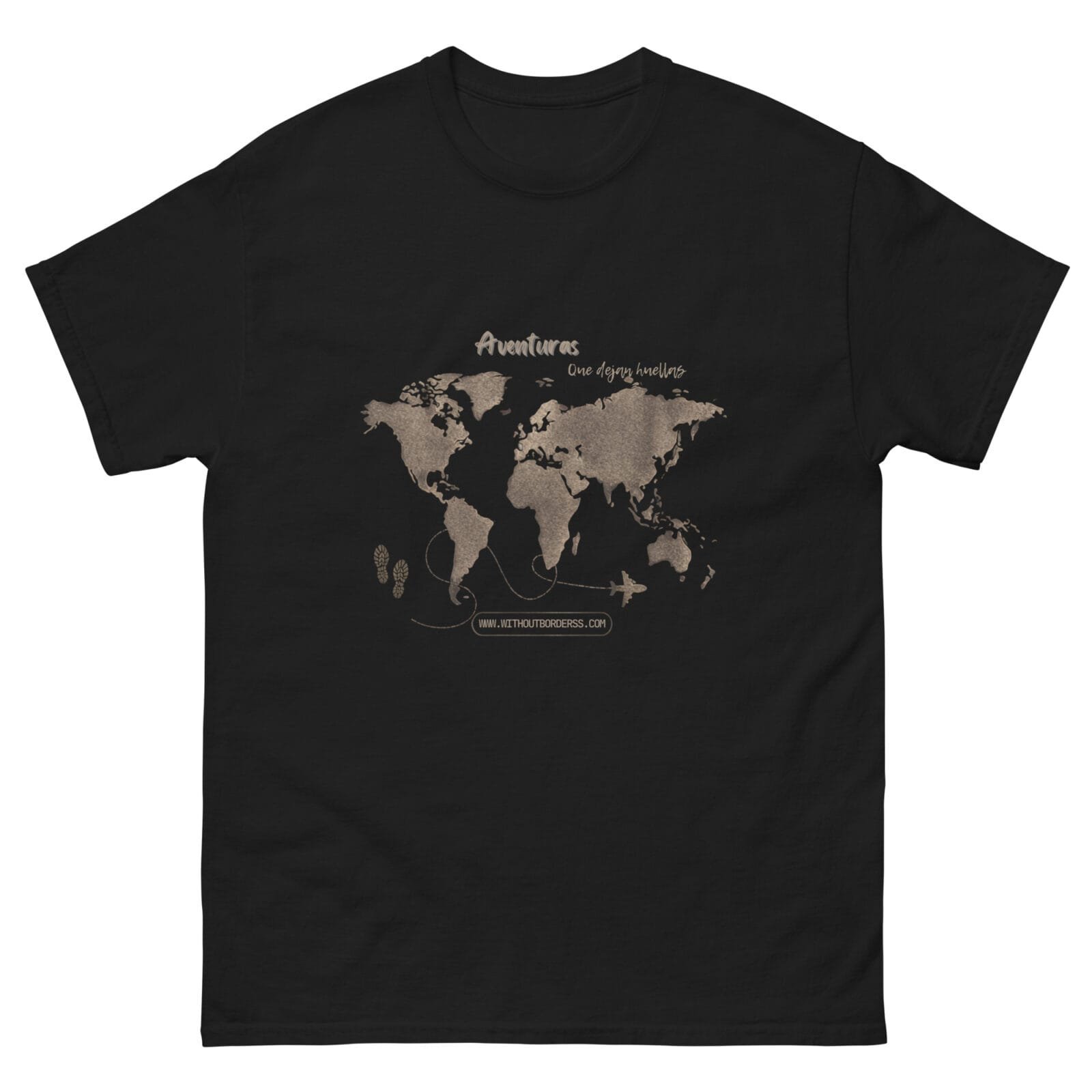 Polera Minimalista Mapa Mundi unisex