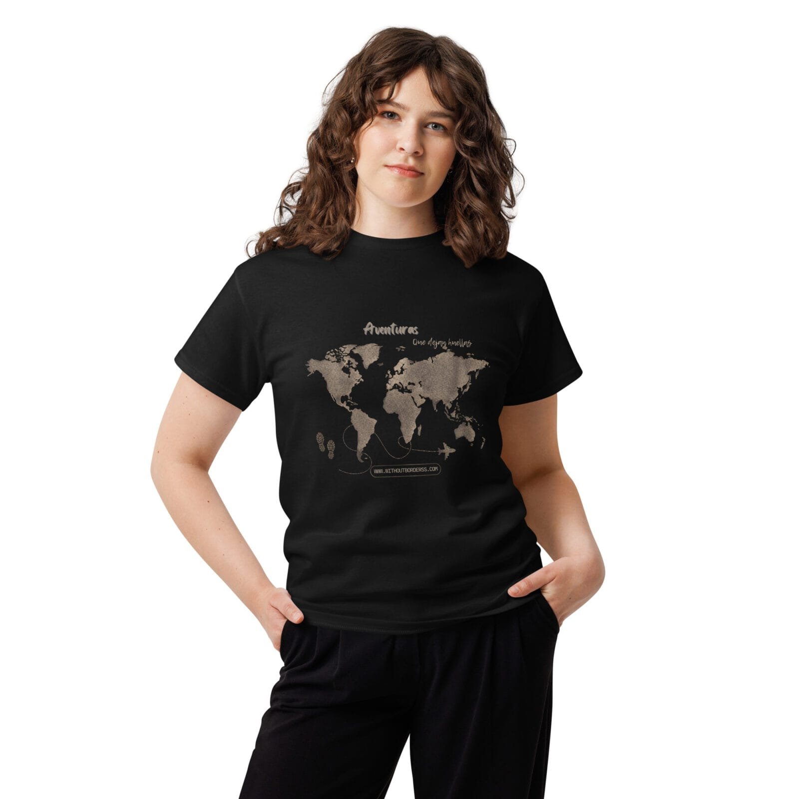 Polera Minimalista Mapa Mundi unisex - Imagen 2