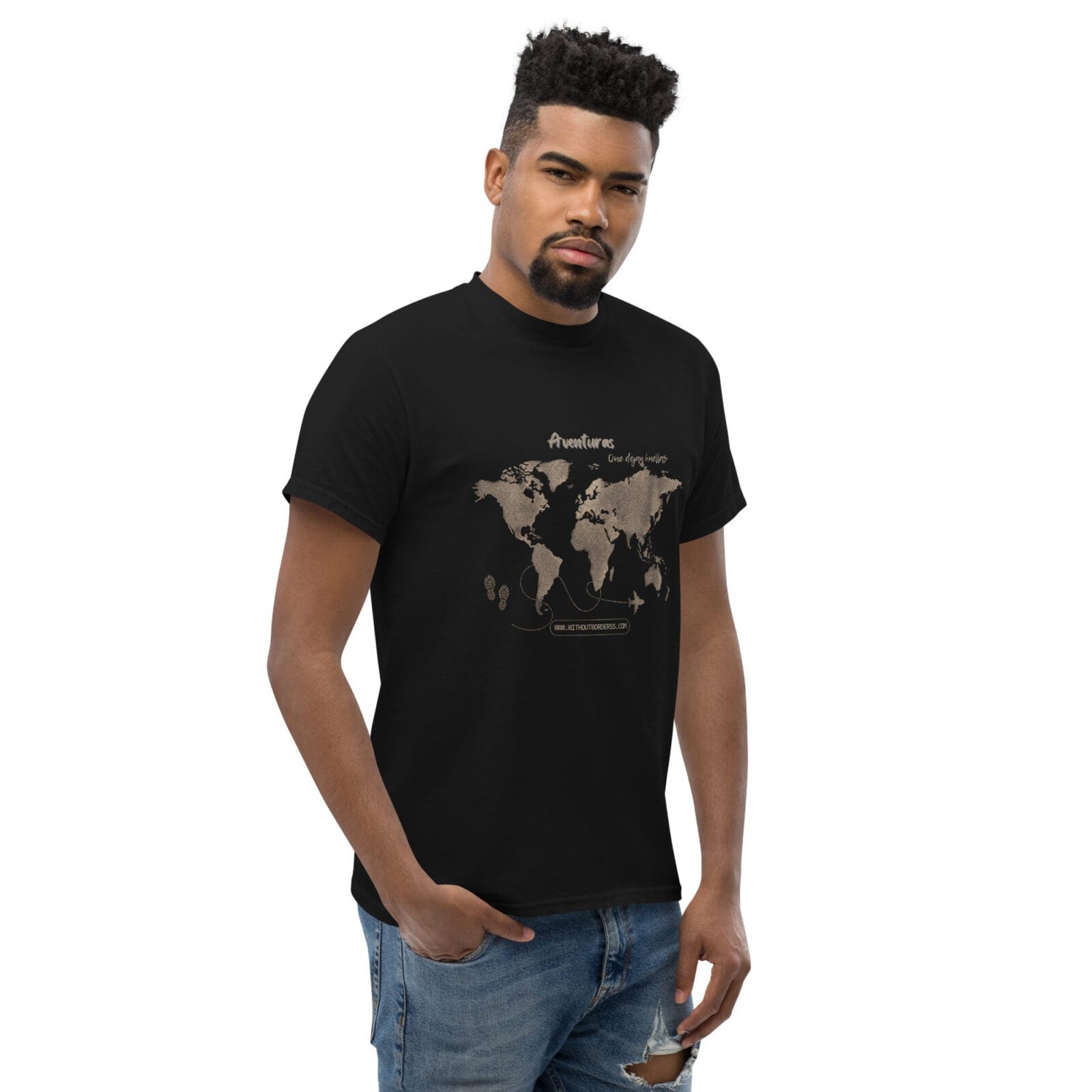 Polera Minimalista Mapa Mundi unisex - Imagen 3